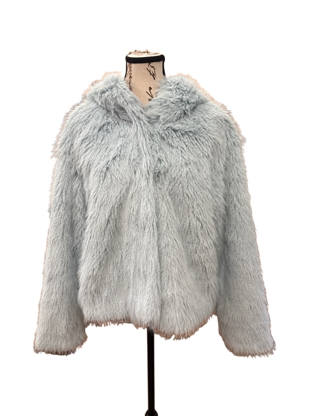 NWT!! wild fable Light blue Faux Fur Hooded Teddy Jacket, M